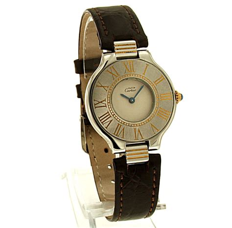 cartier gold watch women|cartier must 21 women's watch.